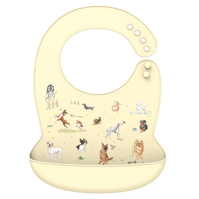 Silicone Baby Bib - Waterproof Feeding Apron with Crumb Catcher Pocket