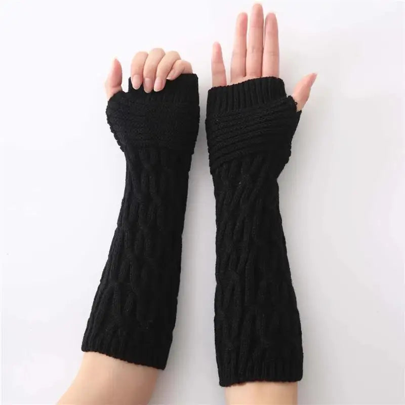 Women's Fingerless Knit Gloves - One-Size Casual Knit Gloves in 4 Colours