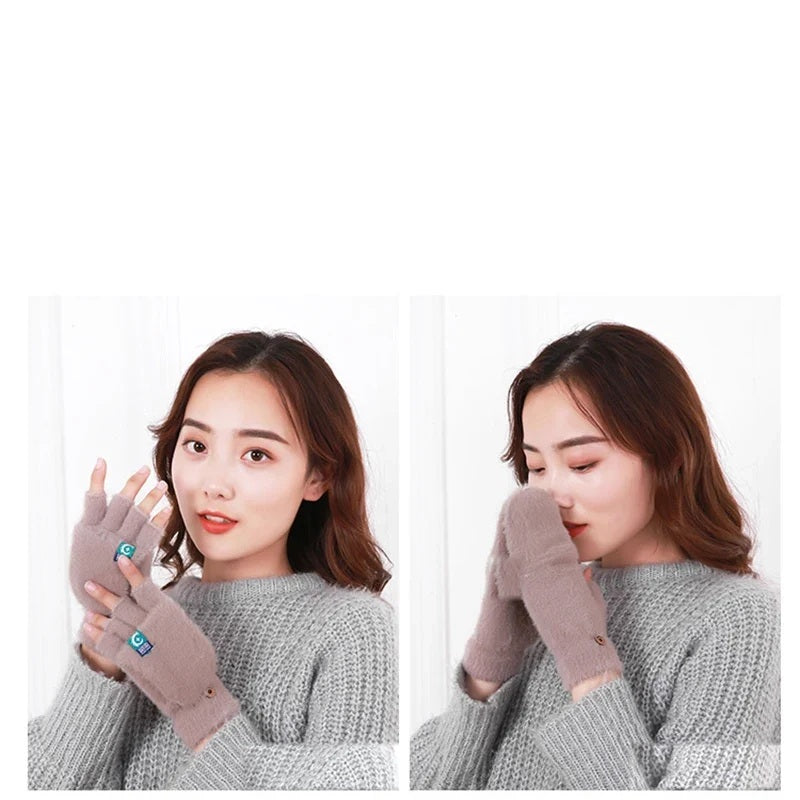 Model wearing the gloves open-finger and fully covered