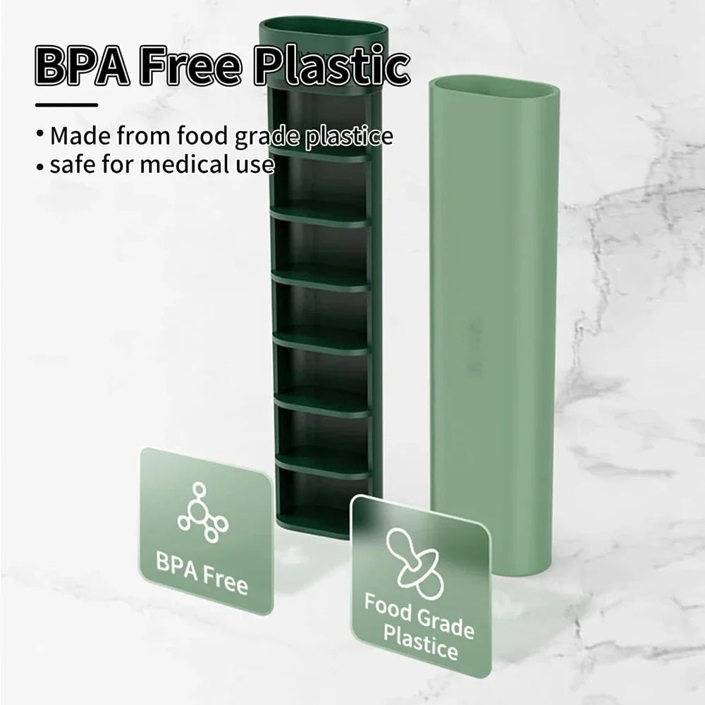 Pill organizer made from BPA free food grade plastic