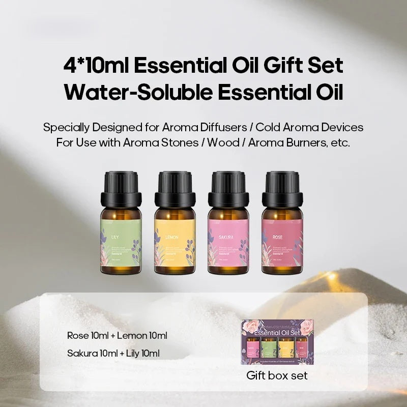Four bottle 10ml water soluble essential oil gift set