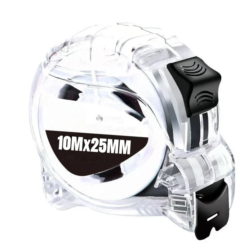 Clear tape measure marked 10M by 25MM