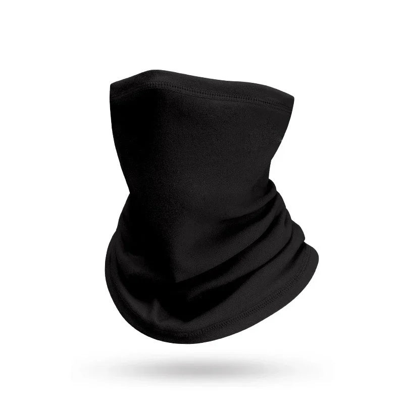 Black thermal neck gaiter on a white background