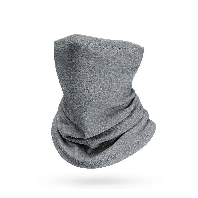 Dark grey thermal neck gaiter on a white background