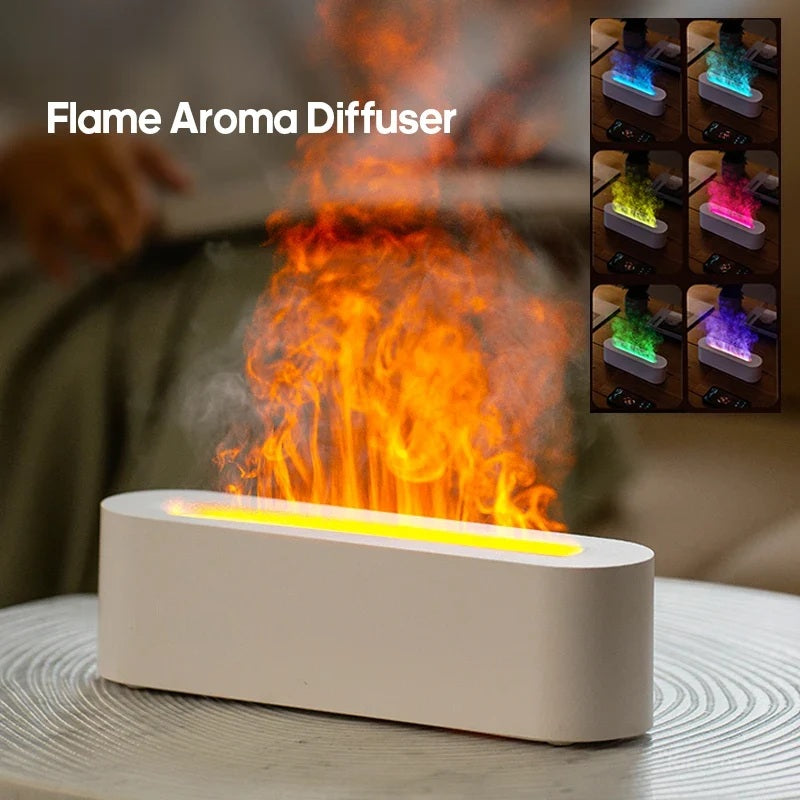 Flame aroma diffuser in use