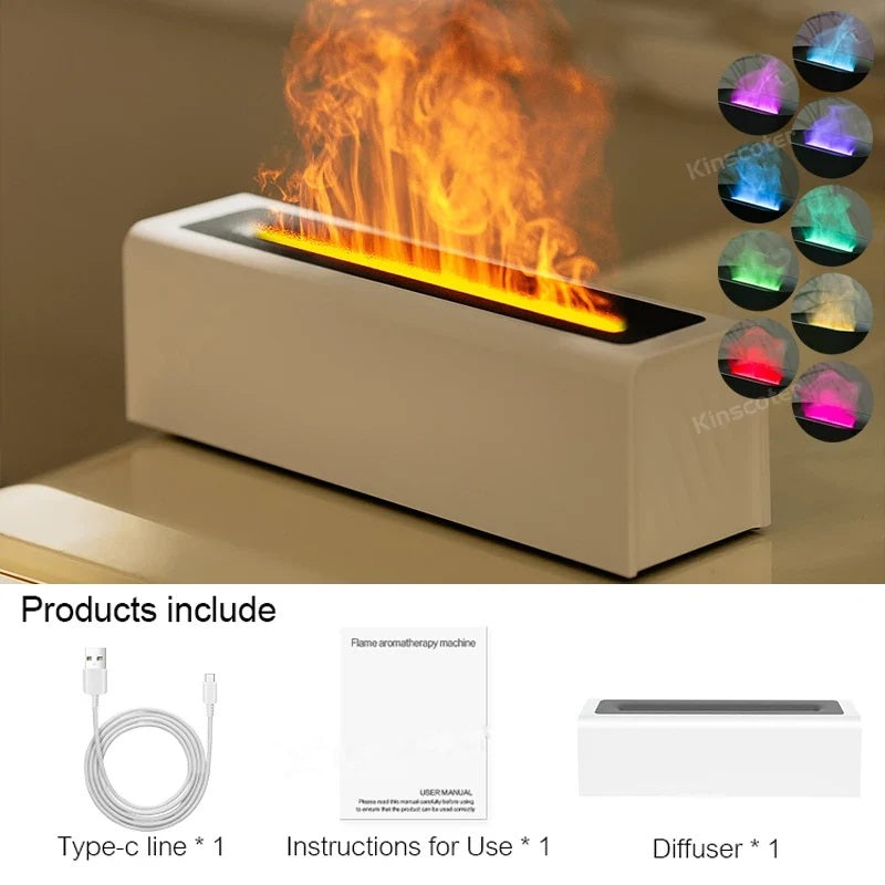 Aroma diffuser with box contents: USB-C cable, manual, diffuser