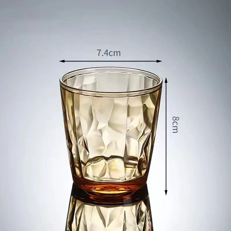 Amber acrylic tumbler, 210 ml short glass