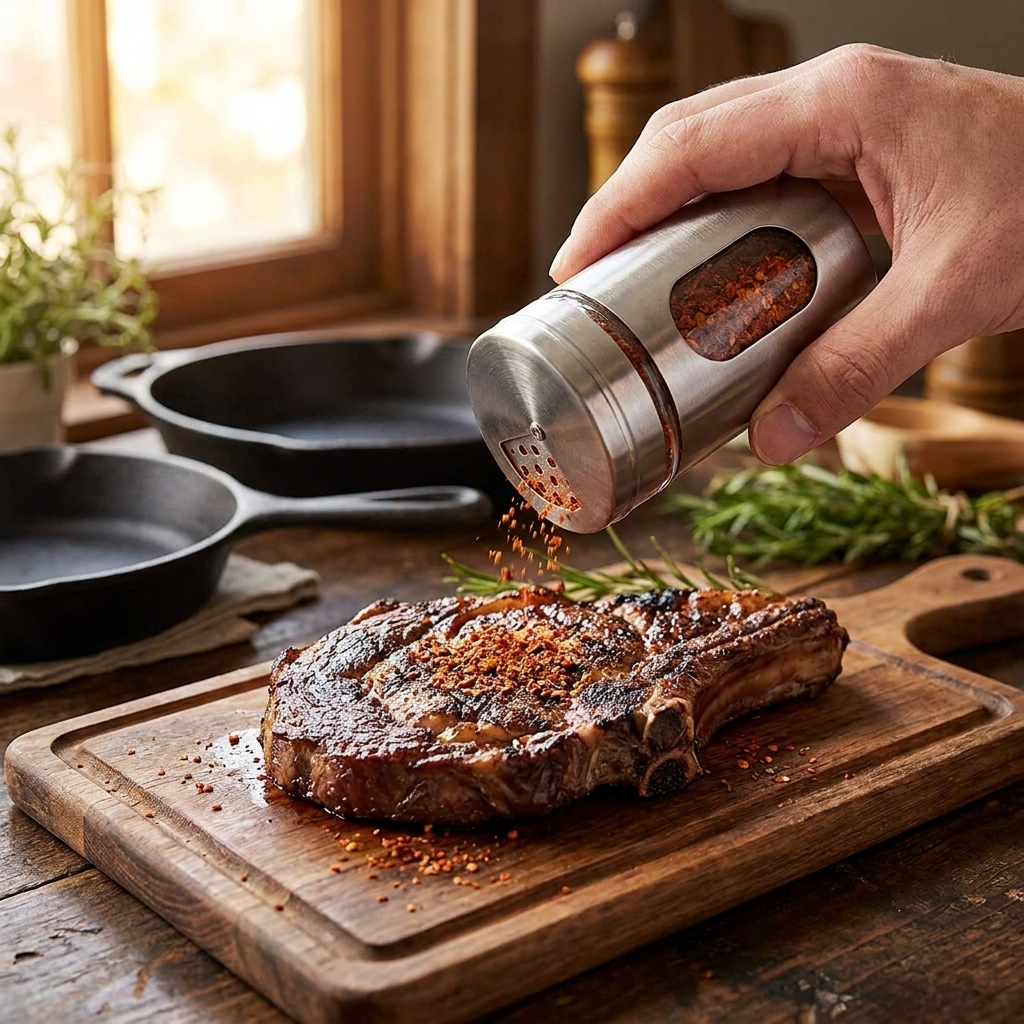 Glass seasoning shaker jar seasoning grilled meat
