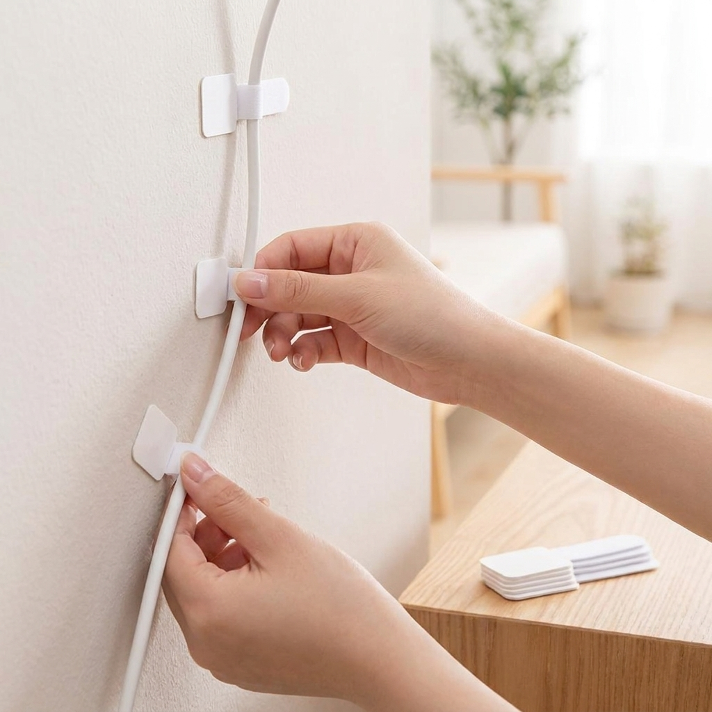 Cable straps 10pcs white lifestyle