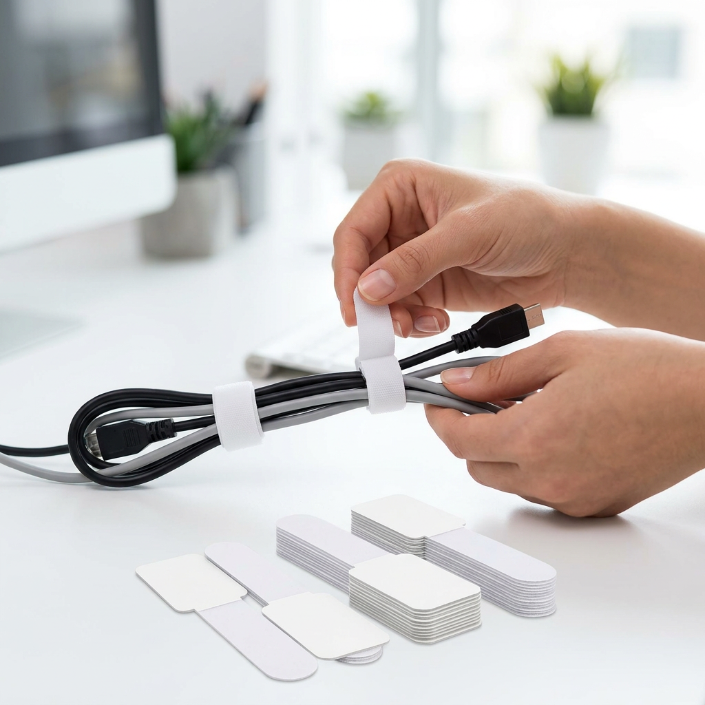 Cable straps 20pcs white lifestyle