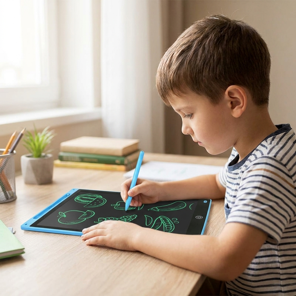 Blue single-colour tablet lifestyle