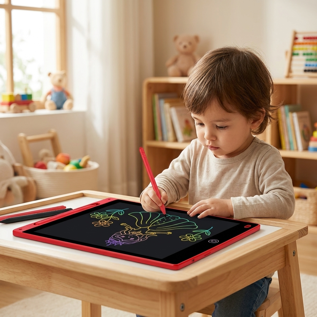 Red multi-colour tablet lifestyle