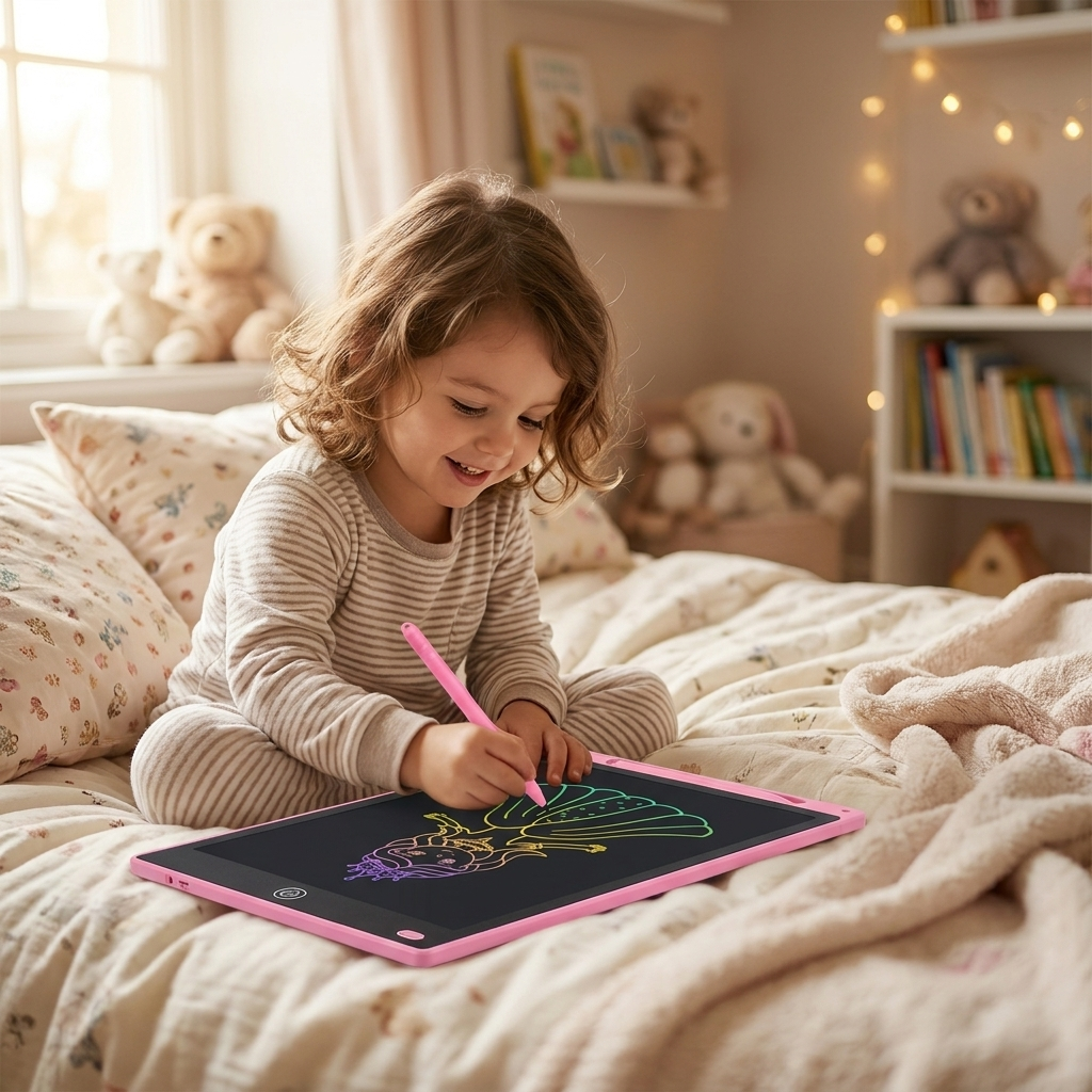 Pink multi-colour tablet lifestyle