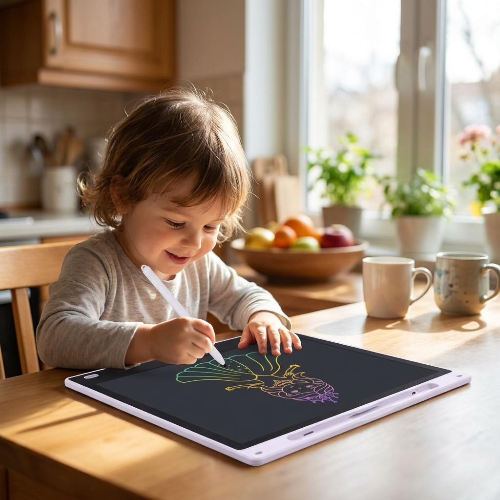 White multi colour tablet lifestyle