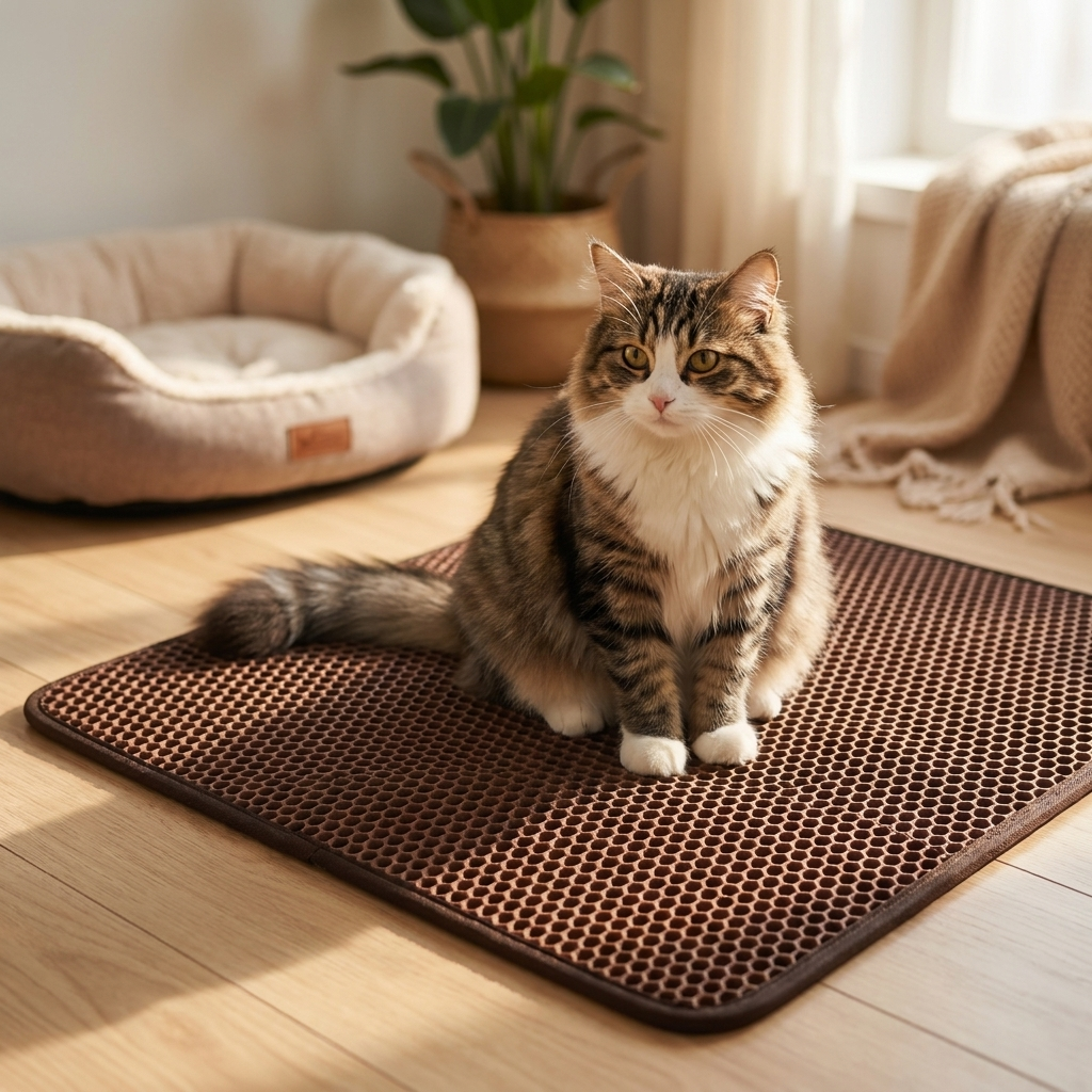 Cat litter mat coffee lifestyle