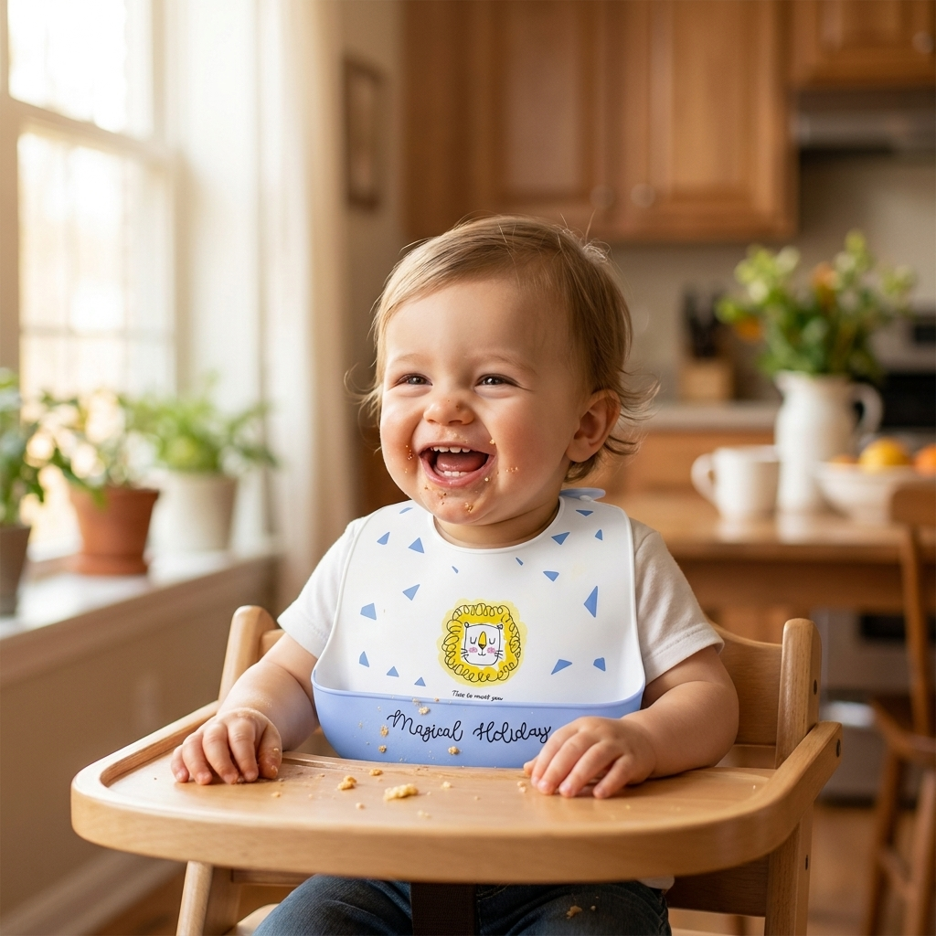 Baby bib lion lifestyle