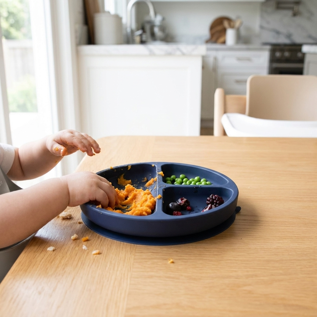 Suction plate deep blue lifestyle