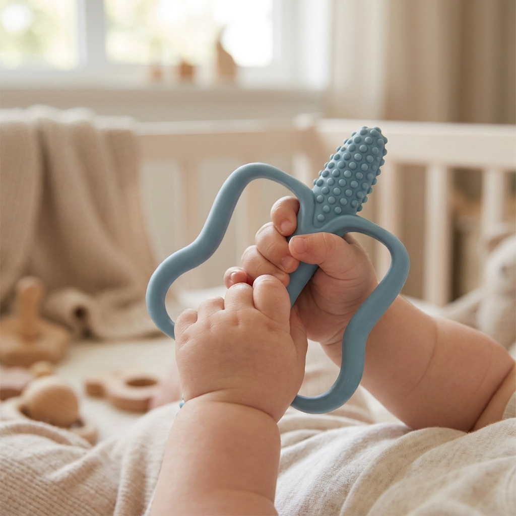 Teething stick blue lifestyle