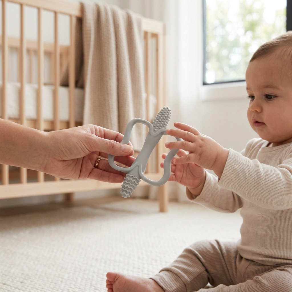 Teething stick grey lifestyle