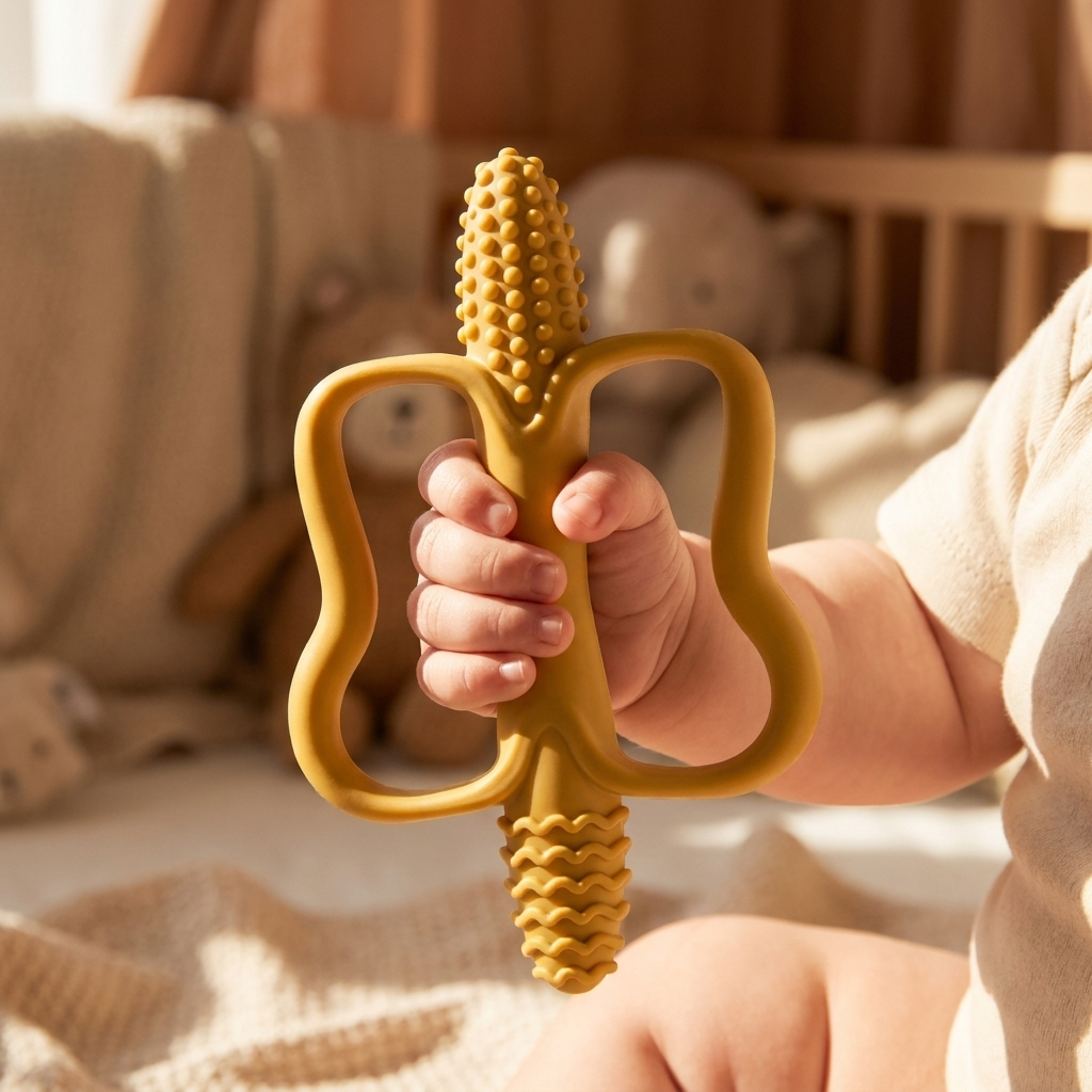 Teething stick yellow variant lifestyle