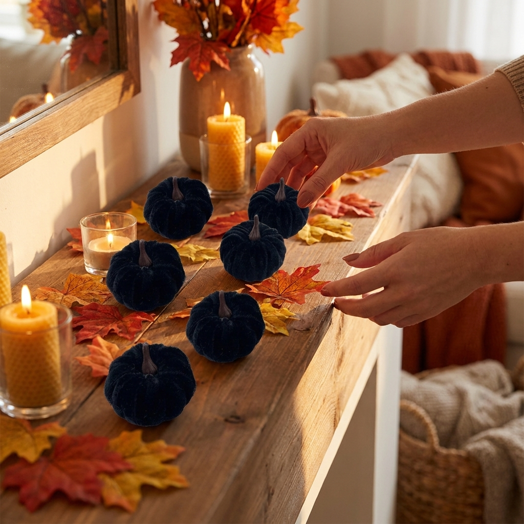 Black velvet pumpkins 5 pack lifestyle