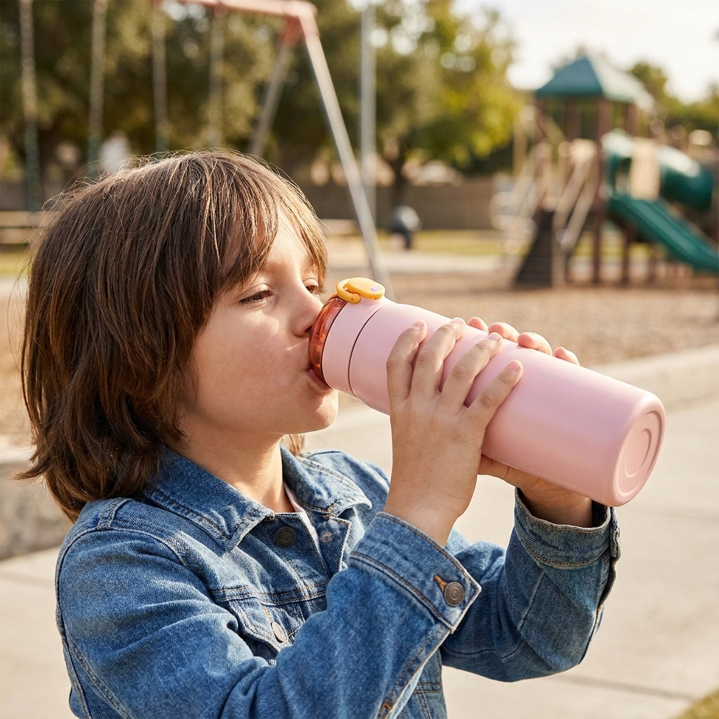 Kids thermos pink lifestyle