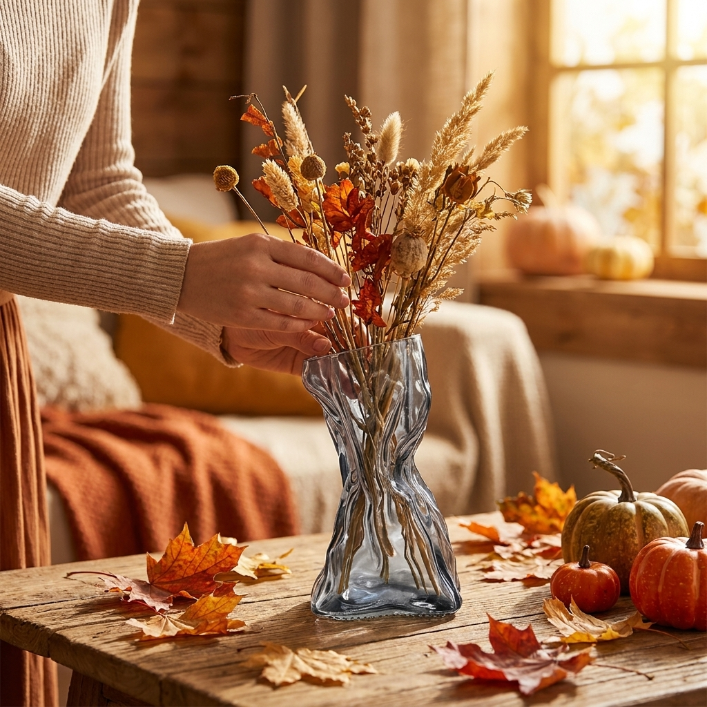 Retro glass bud vase S4-3 lifestyle