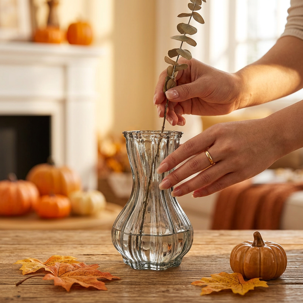Retro glass bud vase S3-1 lifestyle