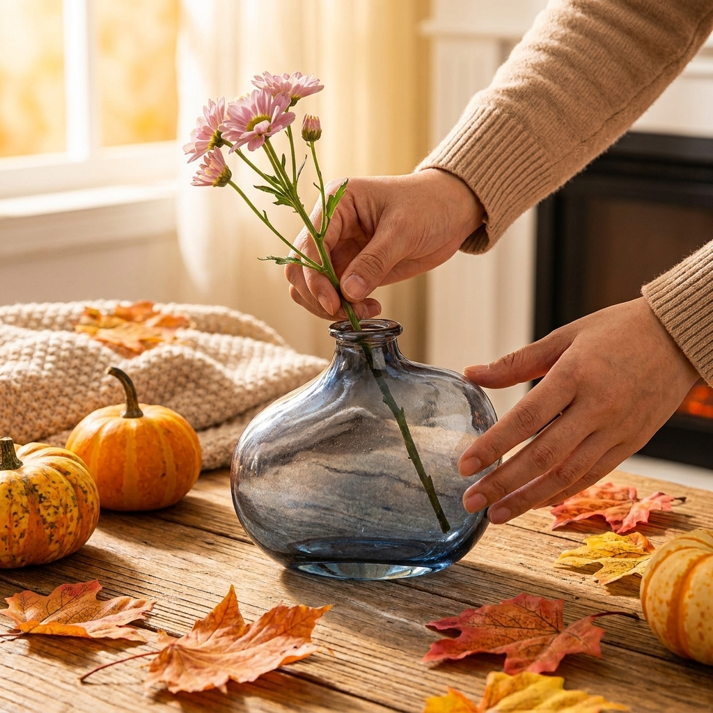 Retro glass bud vase S1-4A lifestyle