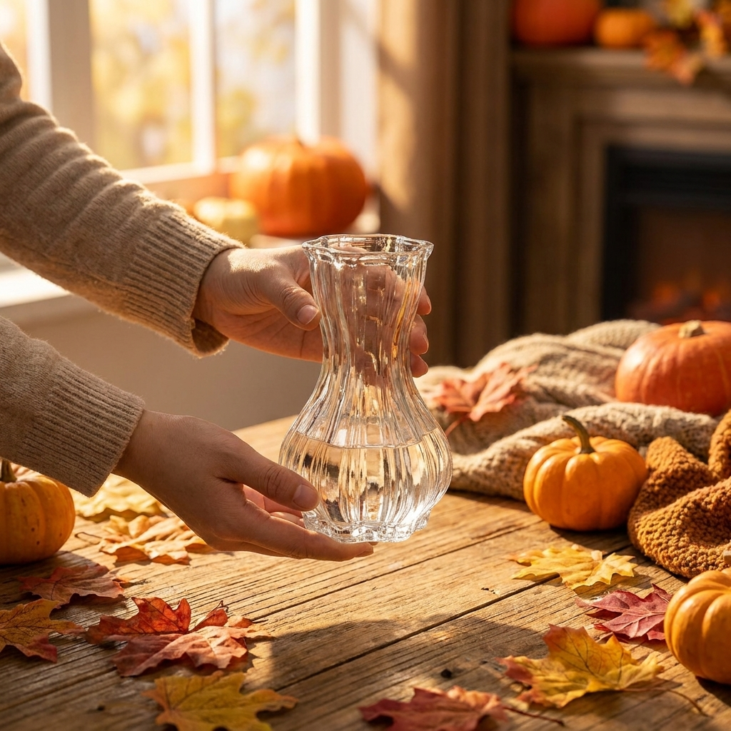 Retro glass bud vase S3-2A lifestyle