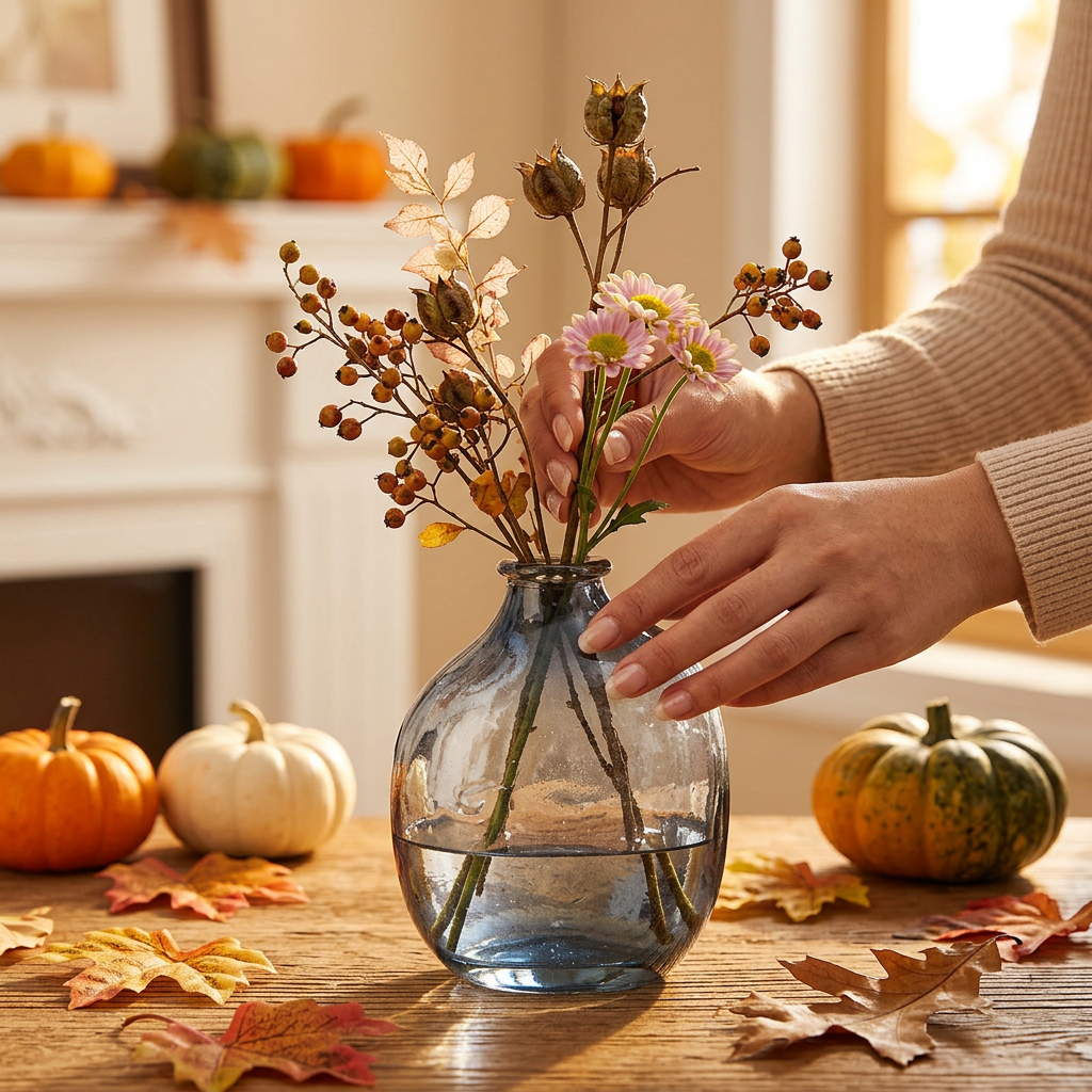 Retro glass bud vase S1-5A lifestyle