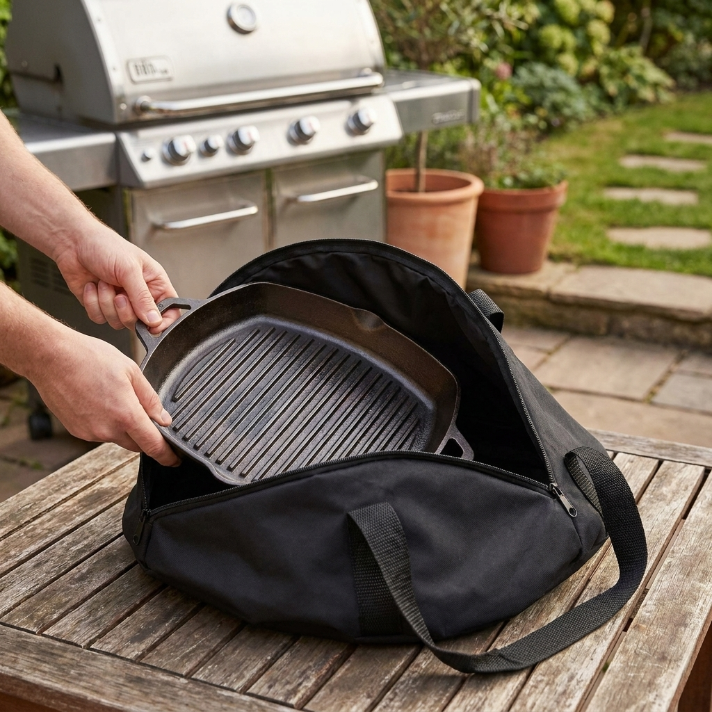 Baking pan storage bag black lifestyle