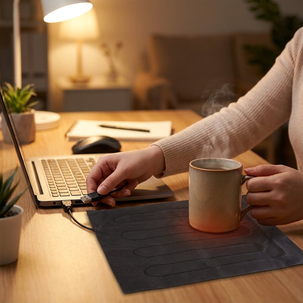 USB heater in use