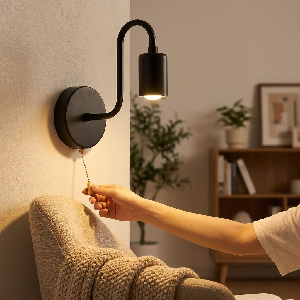 Nordic industrial wall lamp in use