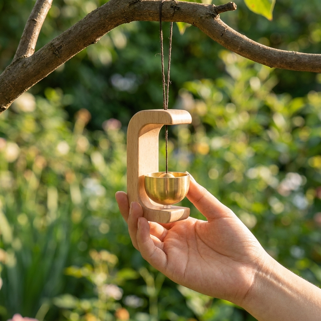 Wooden wind chime A1 lifestyle