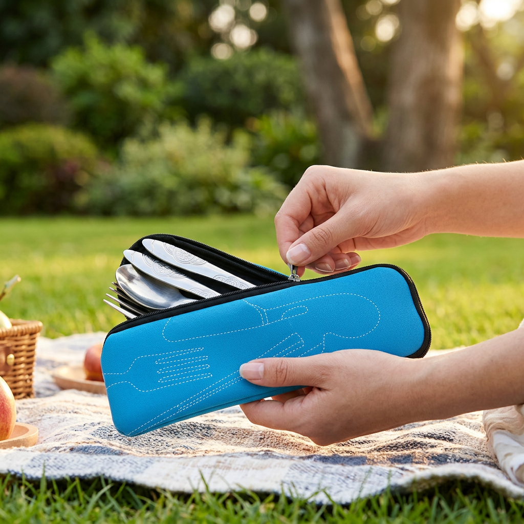 Travel cutlery set 4 lifestyle