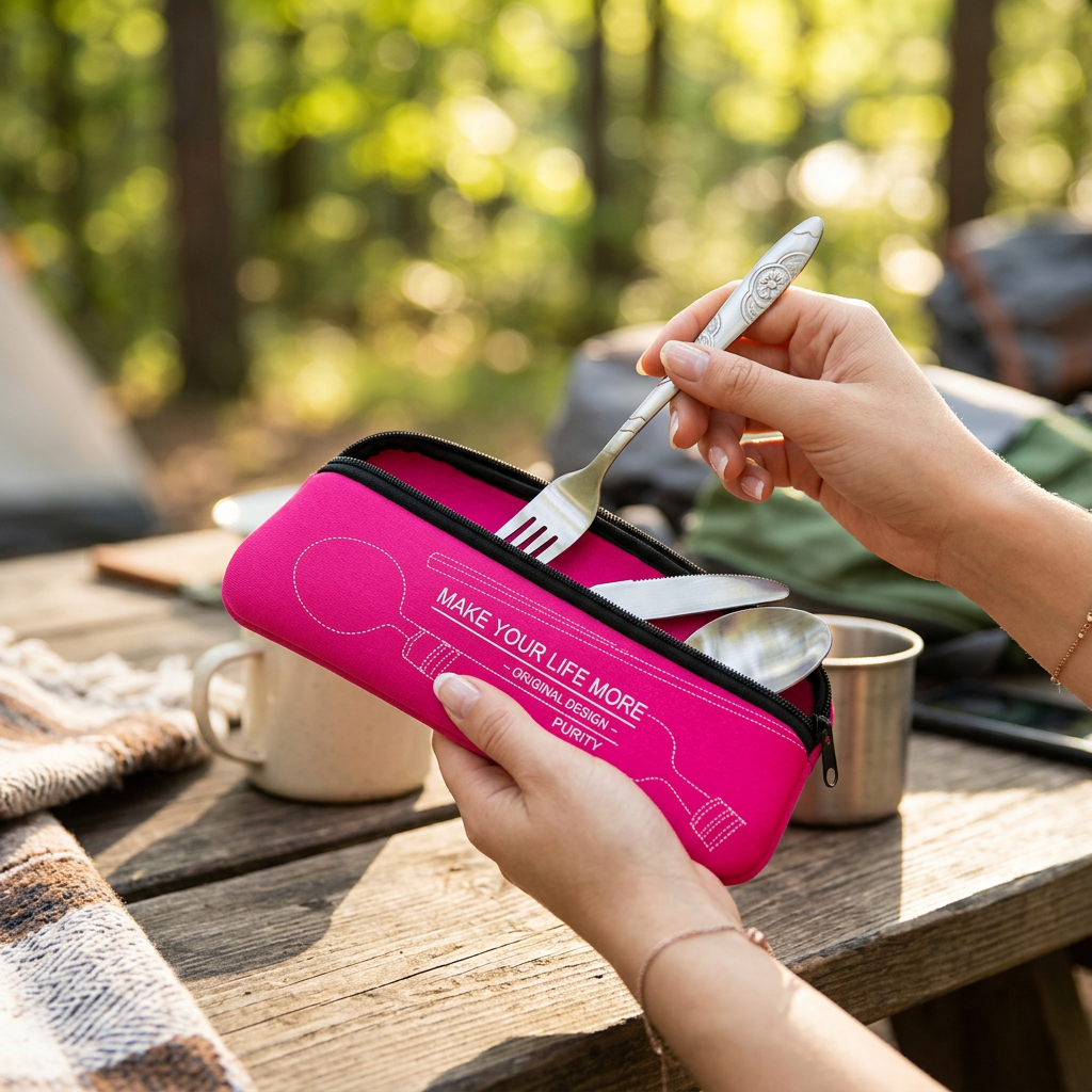 Travel cutlery set 3 lifestyle