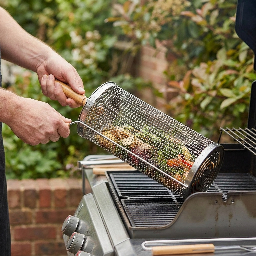 Rolling grill basket SET 1 1 lifestyle