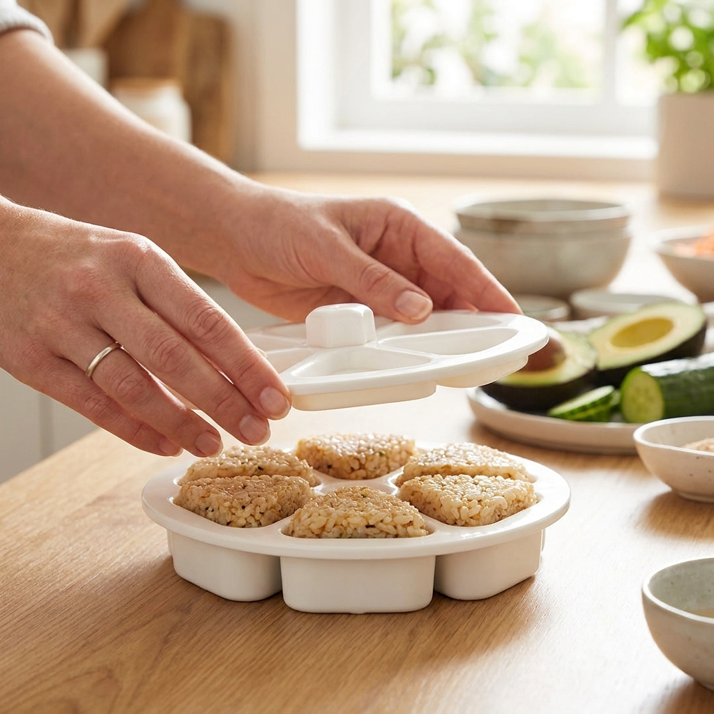 White sushi maker box in use