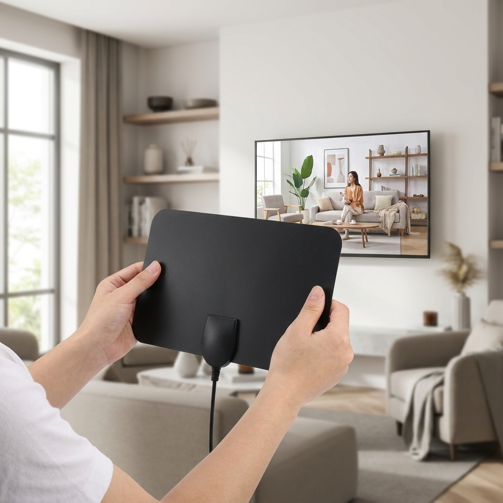 Indoor digital TV antenna on wall
