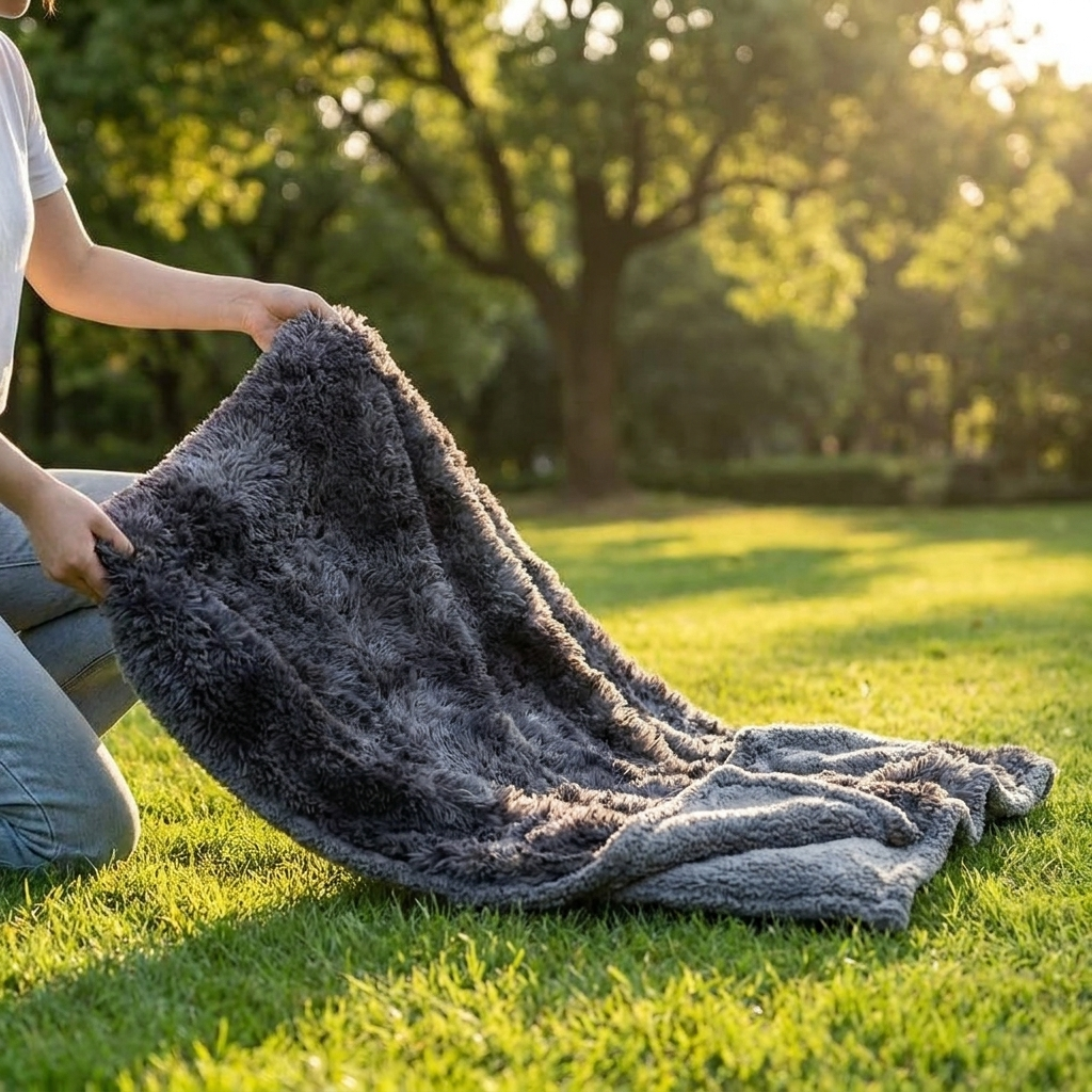 Waterproof blanket grey2 lifestyle