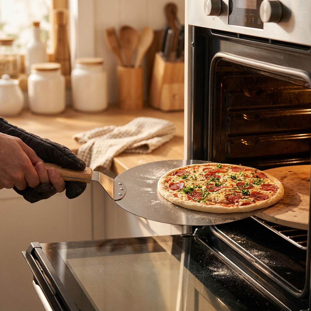 10 inch pizza peel in use