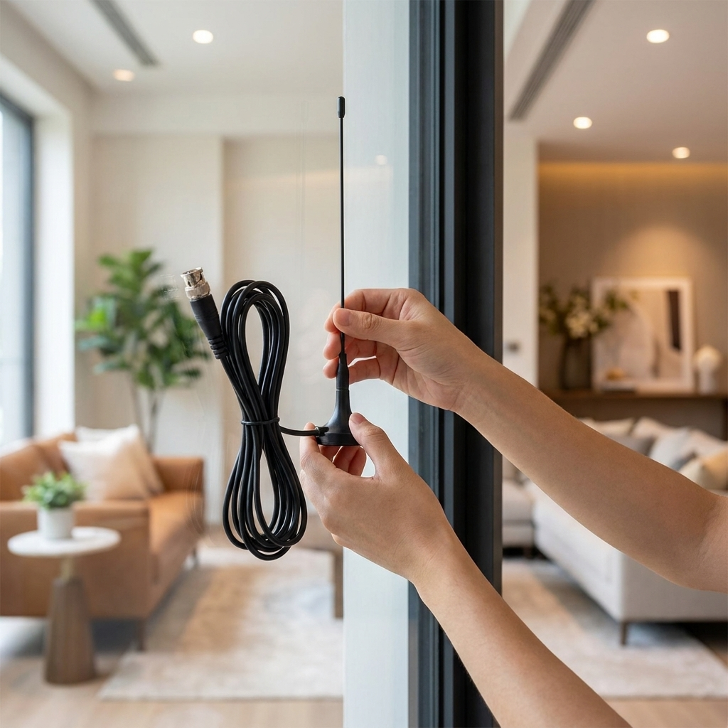 Thin HD TV antenna on window
