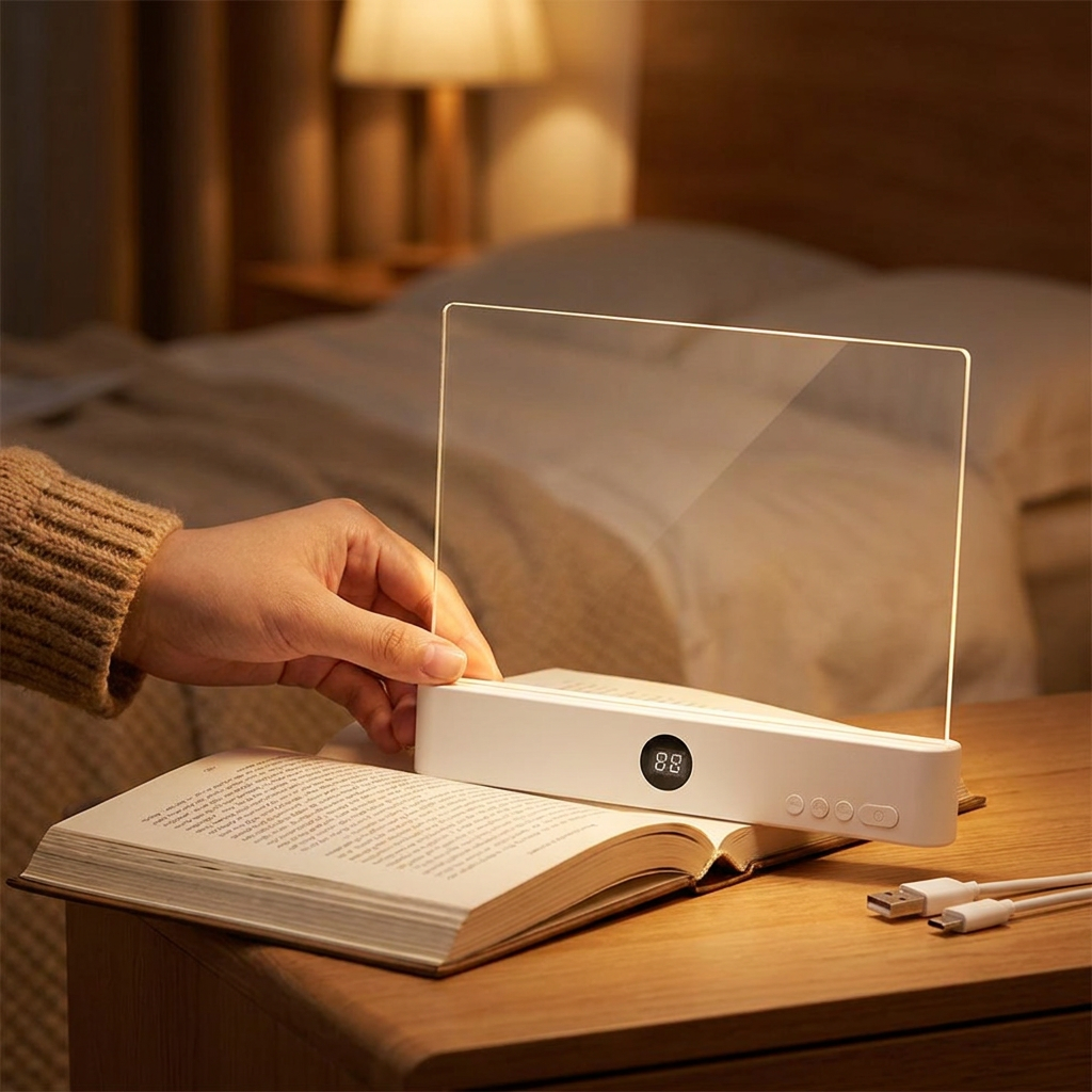 White reading light in use