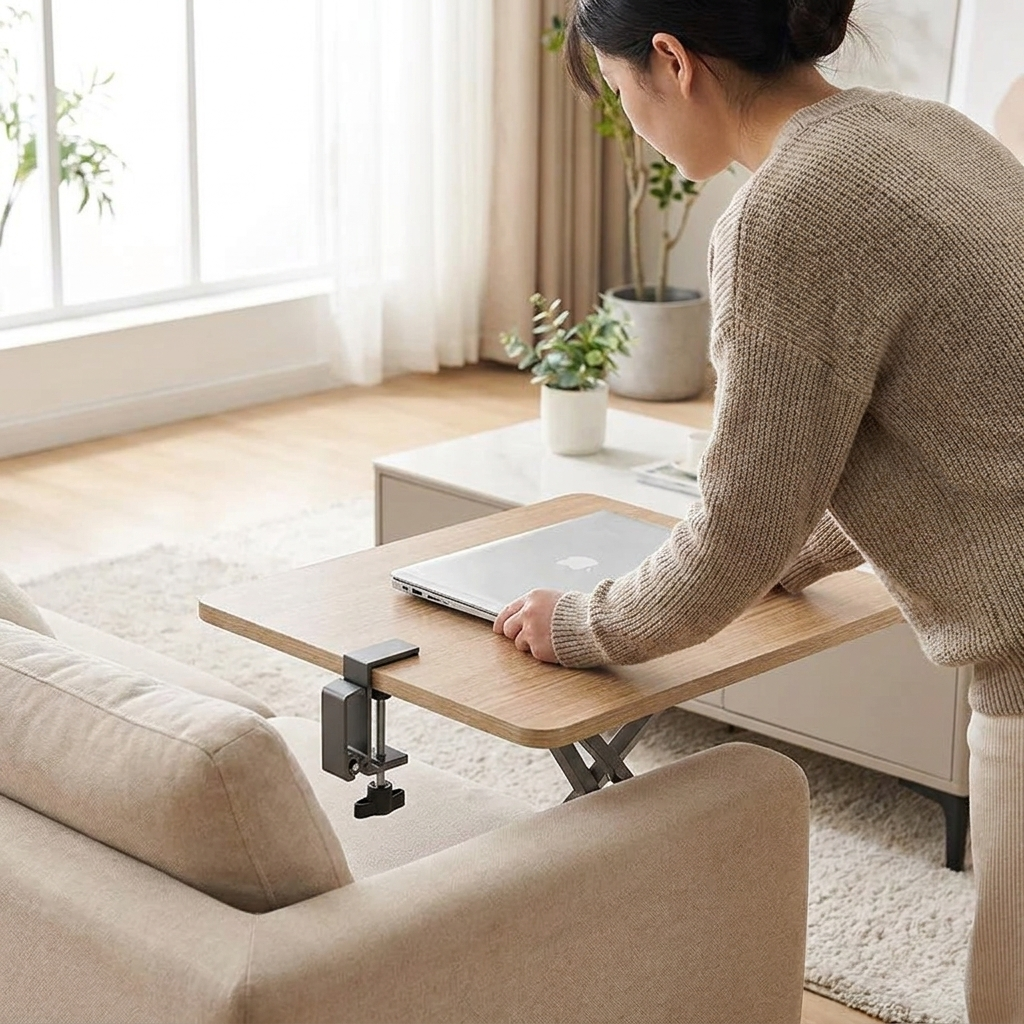 Foldable desk gray lifestyle