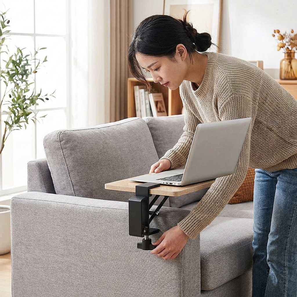 Foldable desk black lifestyle
