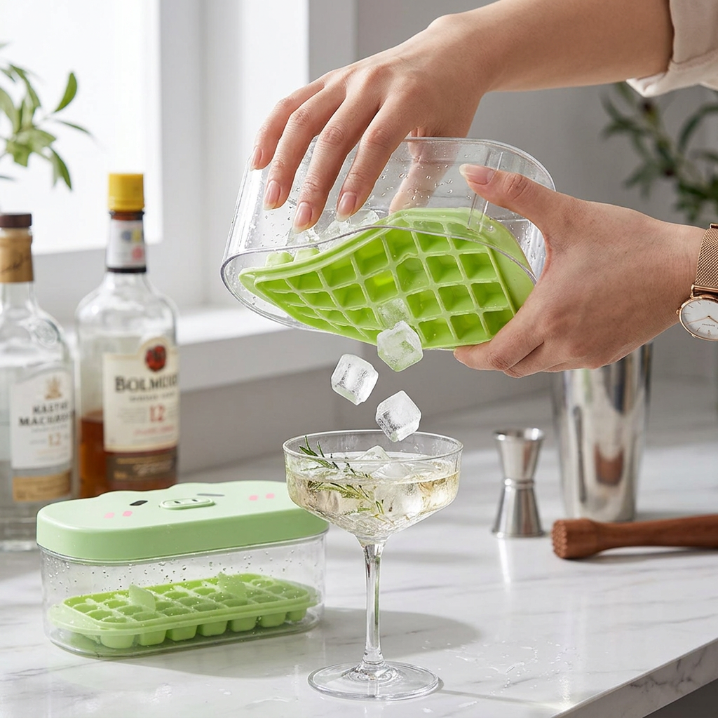 Ice cube tray green lifestyle