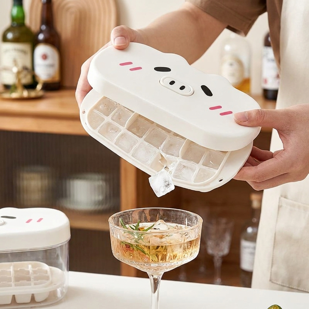 Ice cube tray white lifestyle