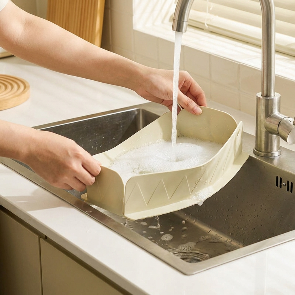 Silicone sink beige lifestyle