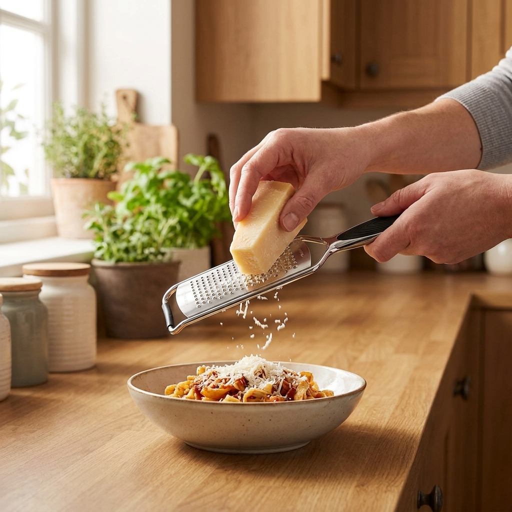 Bowed flat grater lifestyle